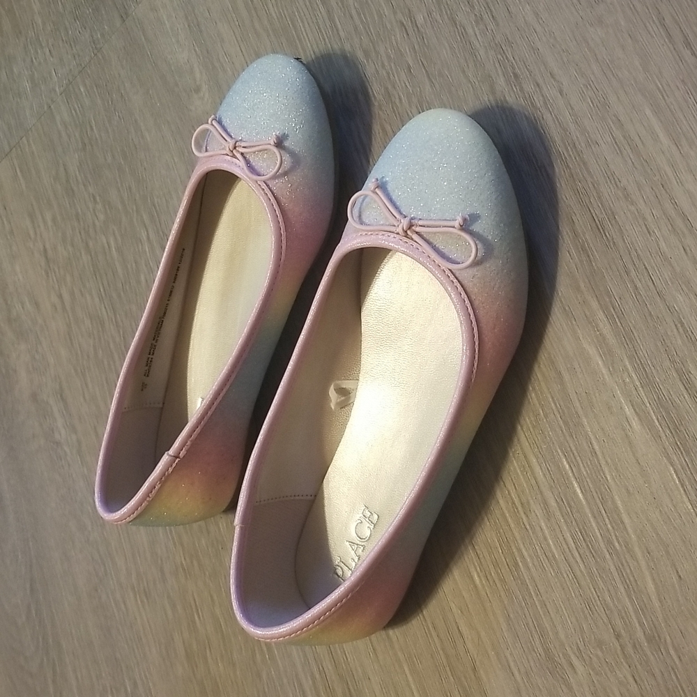 Like new - Children's Place rainbow ballet flats size 13 girls